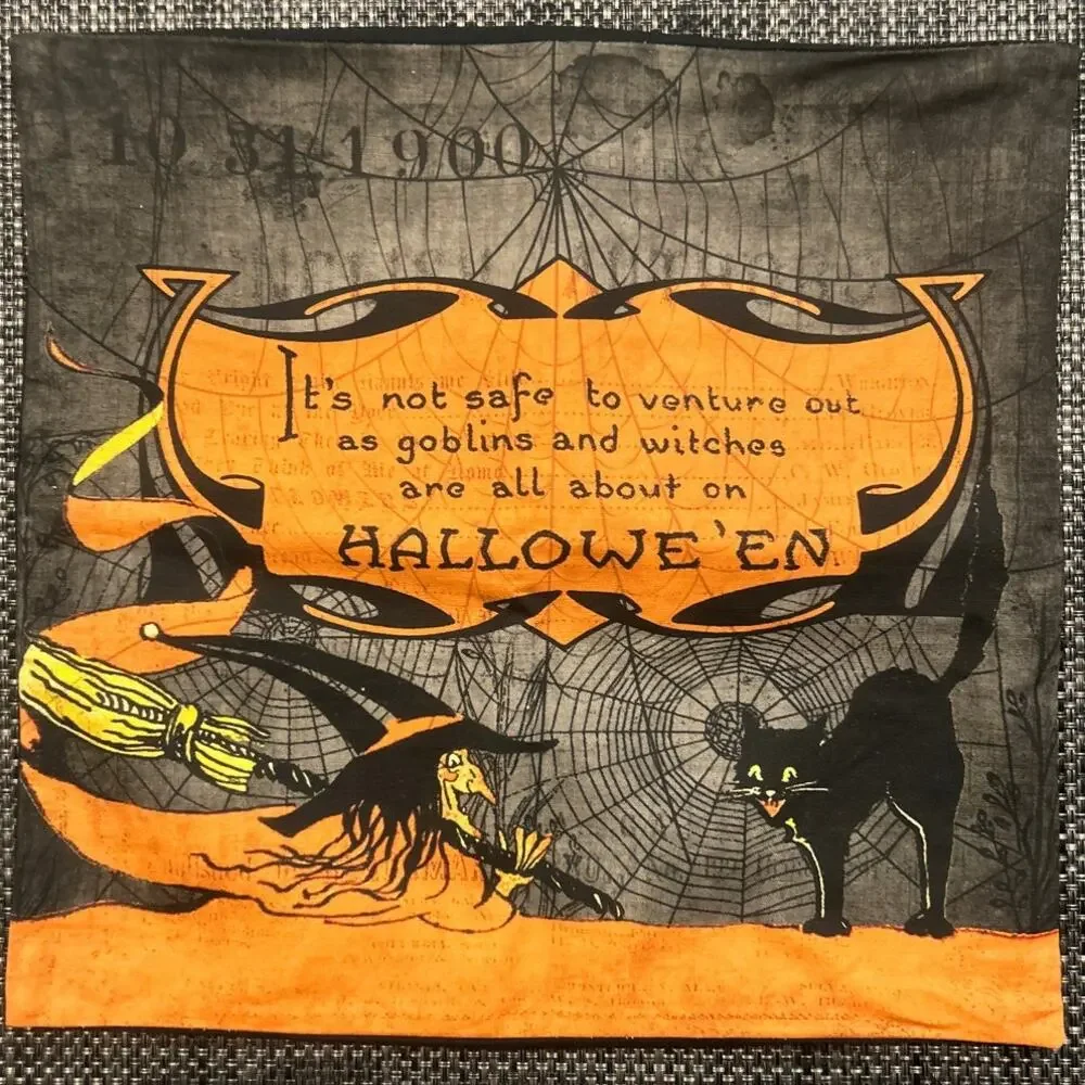PRIMITIVES by KATHY Halloween Pillow + 2 extra pillow covers/cases Pumpkin Cat